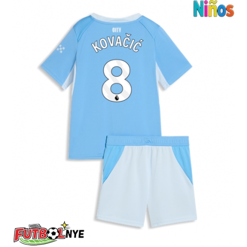 Camiseta Manchester City Mateo Kovacic #8 Primera Equipación para niños 2026-27 manga corta (+ pantalones cortos)